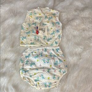 Vintage 80s Spencer’s Set of 2 Kids Printed Vest Shorts New Size 6 months Y2K